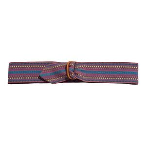 Lands’ End Blue Multicolor Woven Belt With Leather D Ring Buckle Adjustable